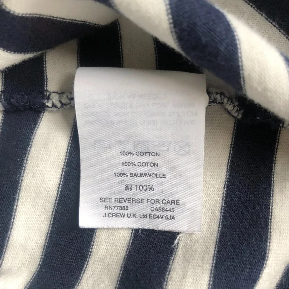 J. Crew Ruffle Bell Sleeve Navy and White Striped Tee - Picture 5 of 5